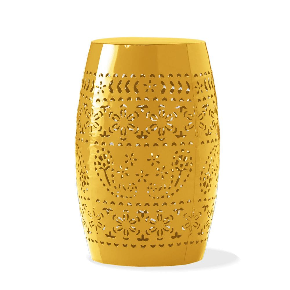 Apollos Yellow Lace Cut Iron Outdoor Patio Accent Table price history on PriceWatchPro