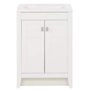 Bladen 24 in. W x 19 in. D x 35 in. H Single Sink Freestanding Bath Vanity in White with White Cultured Marble Top