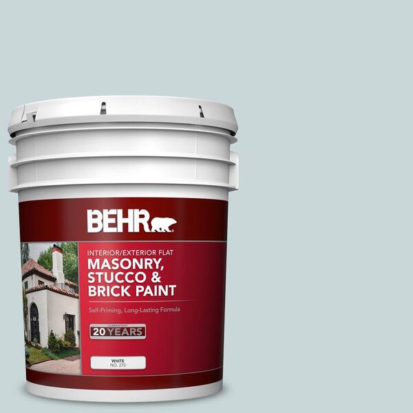 BEHR 5 gal. #PPU13-16 Offshore Mist Flat Interior/Exterior Masonry, Stucco and Brick Paint
