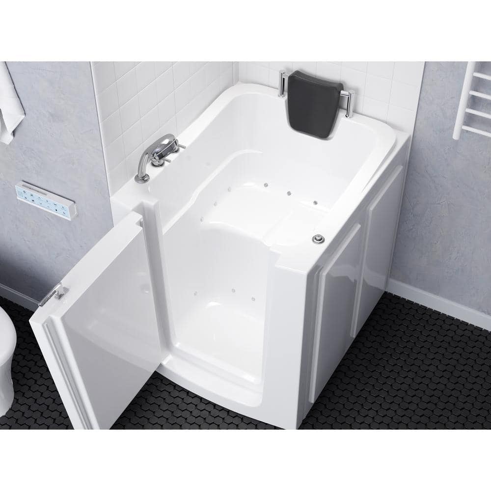 Universal White Fiberglass Walk-In Air Bathtub with Left Drain
