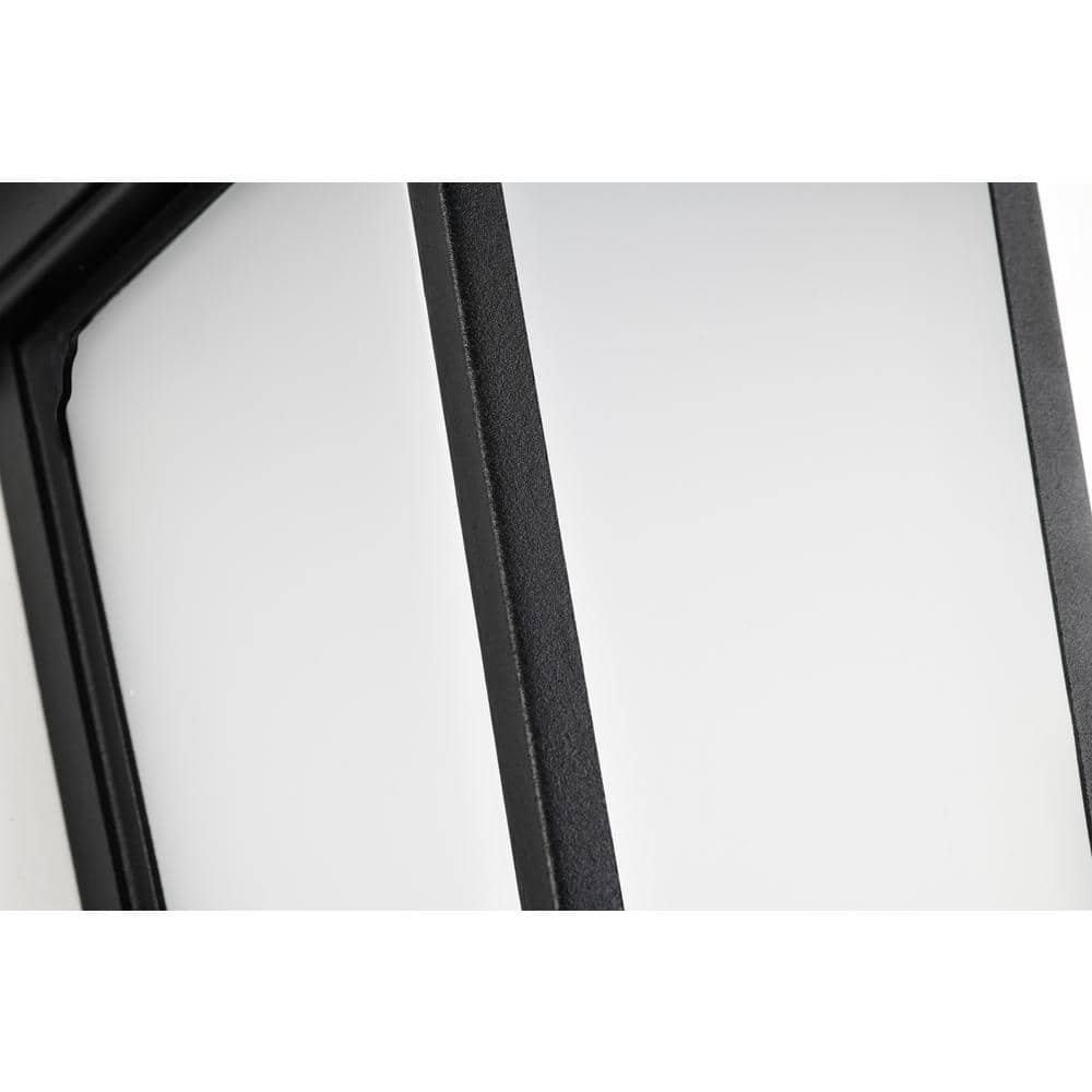 Black Aluminum LED Outdoor Wall Lantern with Frosted Glass