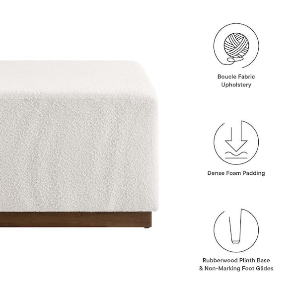 MODWAY Tilden Large 28 in. Square Boucle Upholstered Ottoman