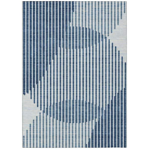 Chantille Machine Washable Indoor/Outdoor Abstract ACN1001 Blue 8 ft. x 10 ft. Area Rug
