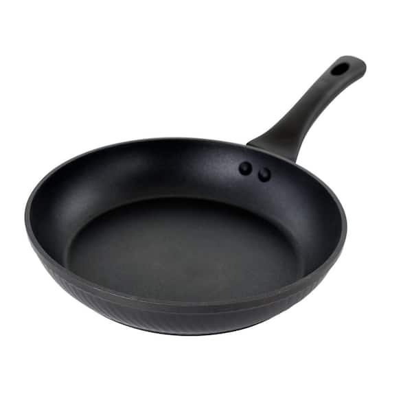 Kono 9.5 in. Aluminum Nonstick Frying Pan in Black with Bakelite Handles