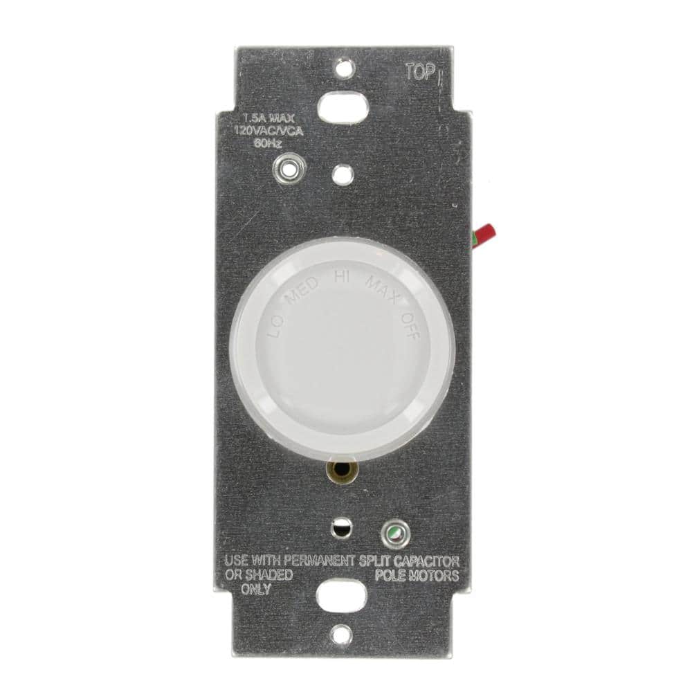 1.5 Amp Trimatron Single Pole Step Control Rotary Fan Speed Control, White with Ivory and Light Almond Knobs Included price history on PriceWatchPro