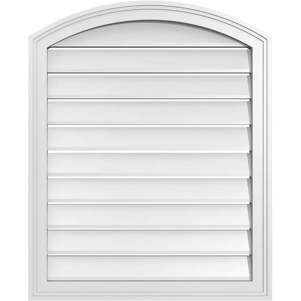 26 in. x 30 in. Arch Top Surface Mount PVC Gable Vent: Decorative with Brickmould Frame price history on PriceWatchPro
