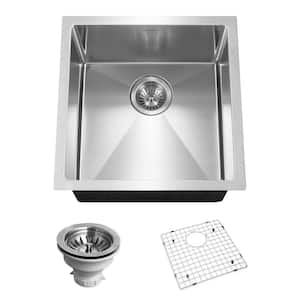Savoir Series Undermount Stainless Steel 17 in. Single Bowl Kitchen Sink, Satin Brushed