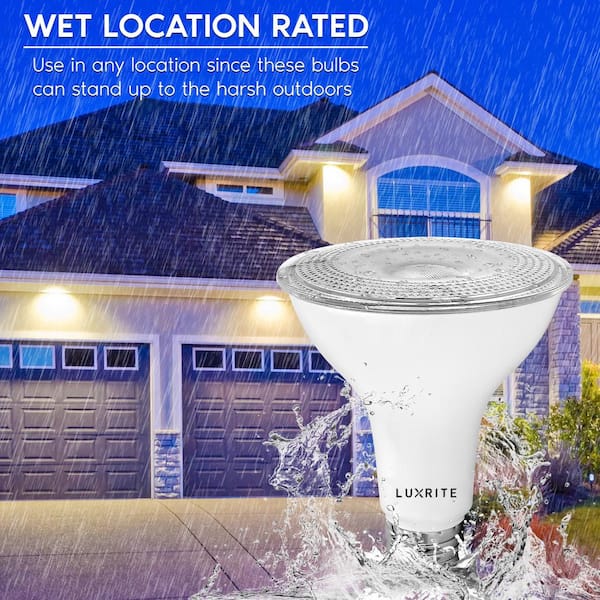 LUXRITE 75-Watt Equivalent PAR30 Dimmable LED Light Bulb Wet Rated 11-Watt  Dimmable 2700K Warm White (6-Pack) LR31605-6PK - The Home Depot
