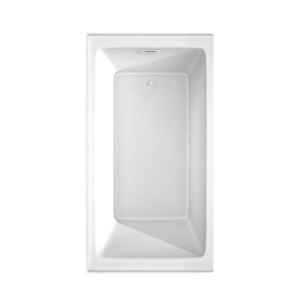 Grayley 60'' White Acrylic Alcove Soaking Bathtub