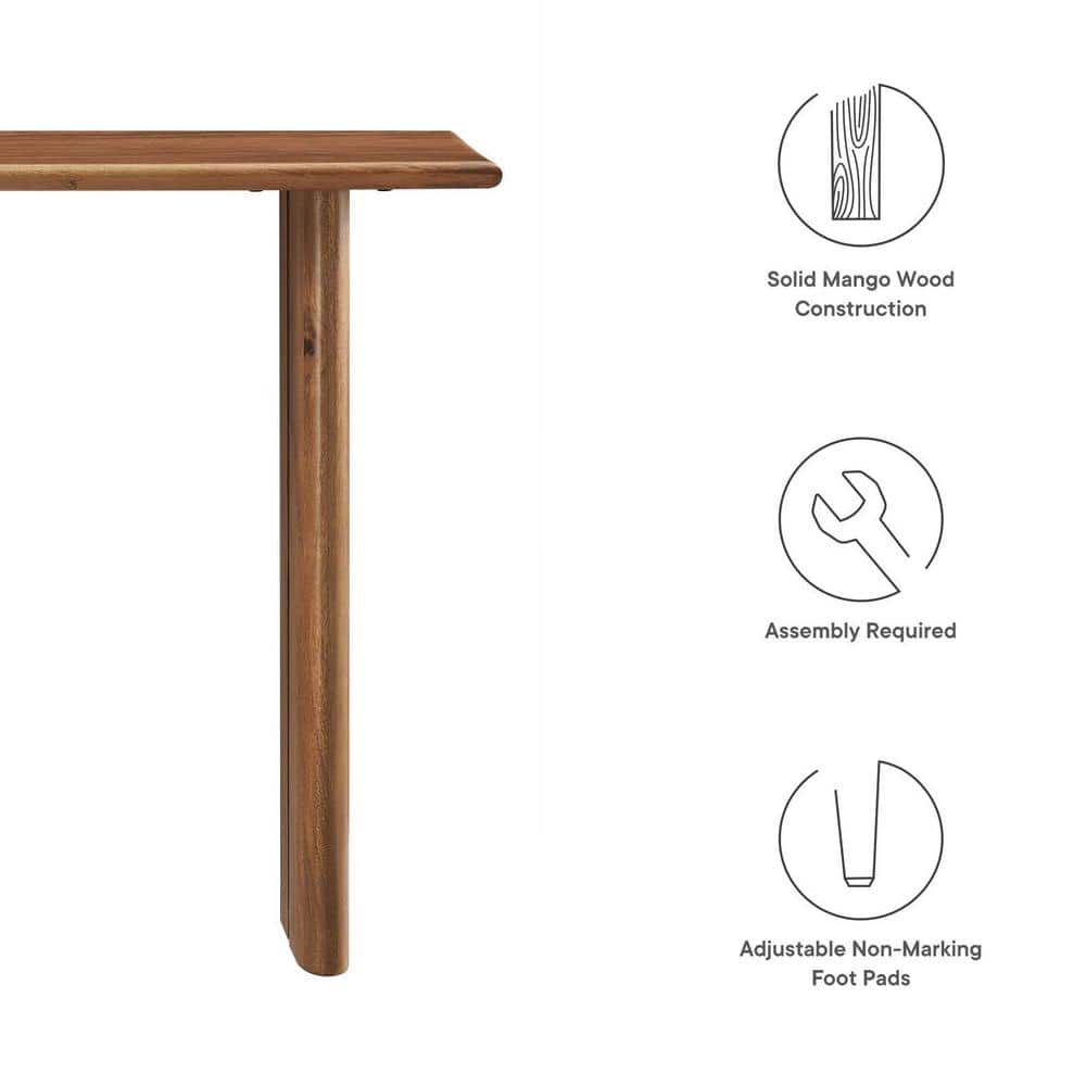 Amistad 46" Walnut Solid Wood Modern Farmhouse Console Table