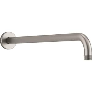 Statement 19 in. Wall-Mount Single-Function Rain Head Shower Arm and Flange in Vibrant Brushed Nickel