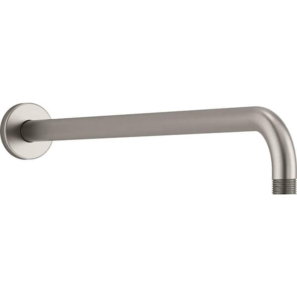 KOHLER Statement 19 in. Wall-Mount Single-Function Rain Head Shower Arm and Flange in Vibrant Brushed Nickel