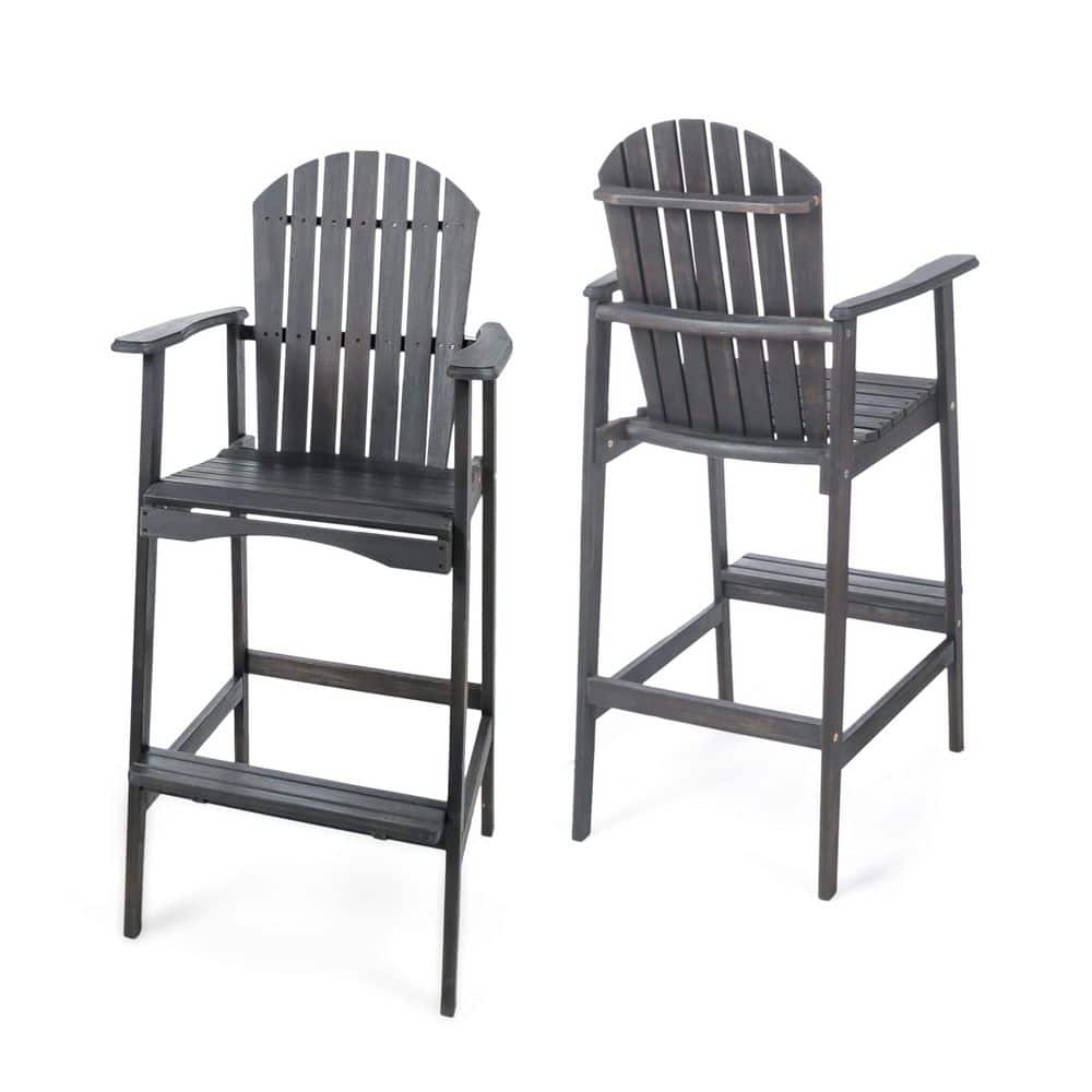 Dark Gray Wood Outdoor Bar Stools (2-Pack) price history on PriceWatchPro