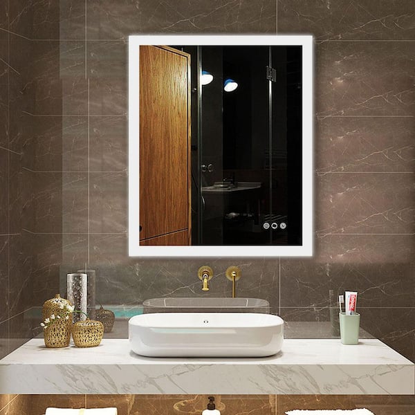 Casainc 30 In W X 36 H Rectangular Frameless Modern Led Anti Fog Wall Mounted Bathroom Vanity Mirror Ca Ls3036blw The