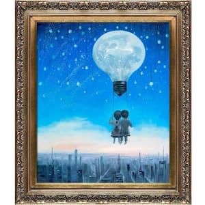 "Our Love Will Light The Night Reproduction" by Adrian Borda Framed Abstract Oil Painting 25.5 in. x 29.5 in.