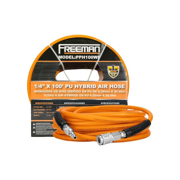 1/4 in. x 100 ft. PU Polymer Hybrid Air Hose with NPT Fittings