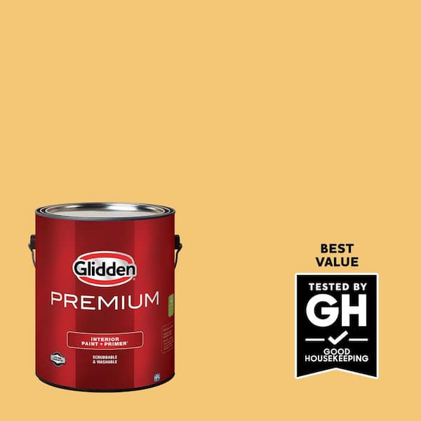 Glidden Premium 1 gal. PPG1106-4 Turner's Yellow Satin Interior