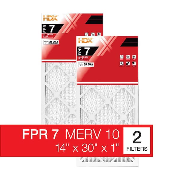 14 in. x 30 in. x 1 in. Allergen Plus Pleated Air Filter FPR 7, MERV 10 (2-Pack)