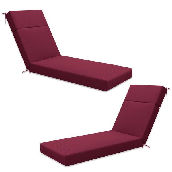 Kimunuk 80 in. x 26 in. x 4 in. ( 2-Pack ) Outdoor Water-Resistant Replacement Chaise Lounge Seat Cushion Burgundy