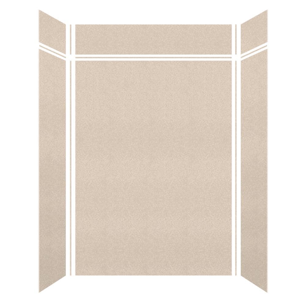 Saramar 60 in. W x 96 in. H x 36 in. D 6-Piece Glue to Wall Alcove Shower Wall Kit with Extension in Cashew Velvet price history on PriceWatchPro