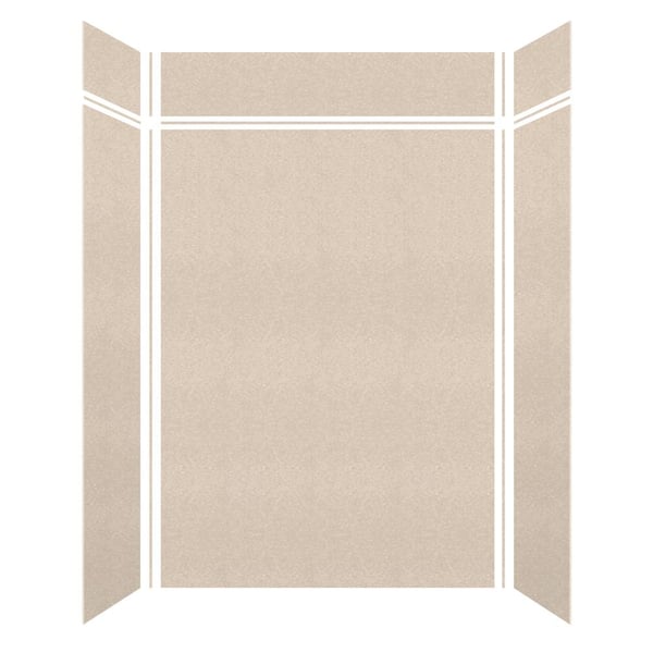 Transolid Saramar 60 in. W x 96 in. H x 36 in. D 6-Piece Glue to Wall Alcove Shower Wall Kit with Extension in Cashew Velvet