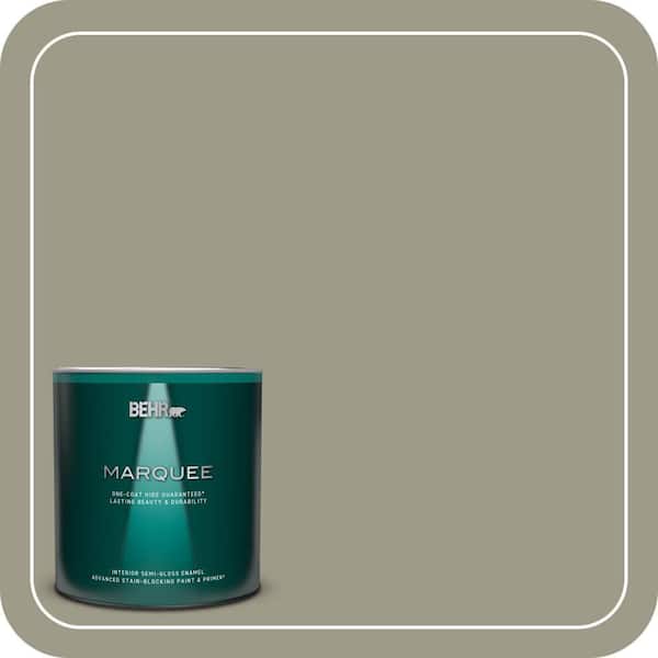 BEHR MARQUEE 1 qt. #MQ6-26 Milk Thistle One-Coat Hide Semi-Gloss Enamel Interior Paint & Primer