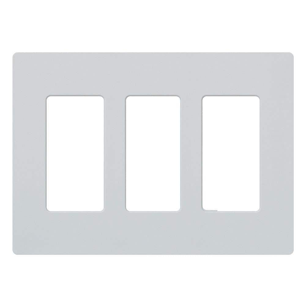 Lutron Claro 3 Gang Wall Plate for Decorator/Rocker Switches, Satin, Palladium (SC-3-PD) (1-Pack)