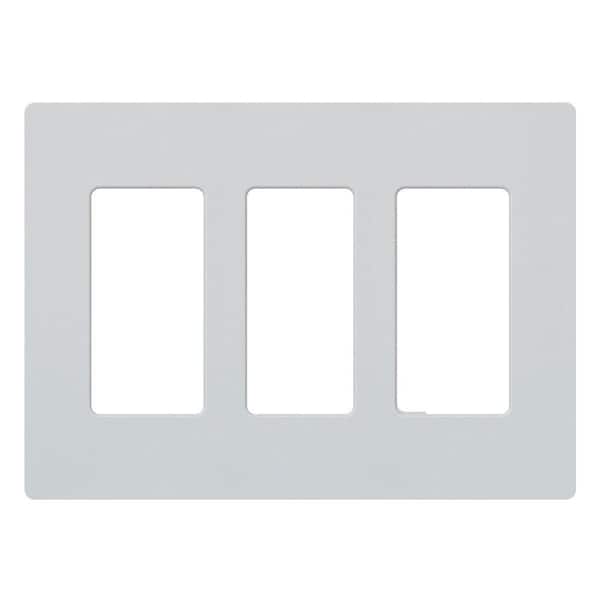 Lutron Claro 3 Gang Wall Plate for Decorator/Rocker Switches, Satin, Palladium (SC-3-PD) (1-Pack)