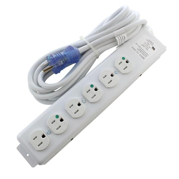 15 ft. 15-Amp 14/3 Medical/Hospital Grade Power Strip with 6 Outlets