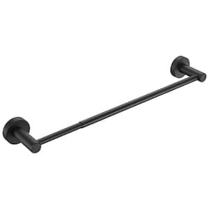 16-27 in. Wall-Mount Thicken Space Aluminum Adjustable Expandable Towel Bar in Matte Black