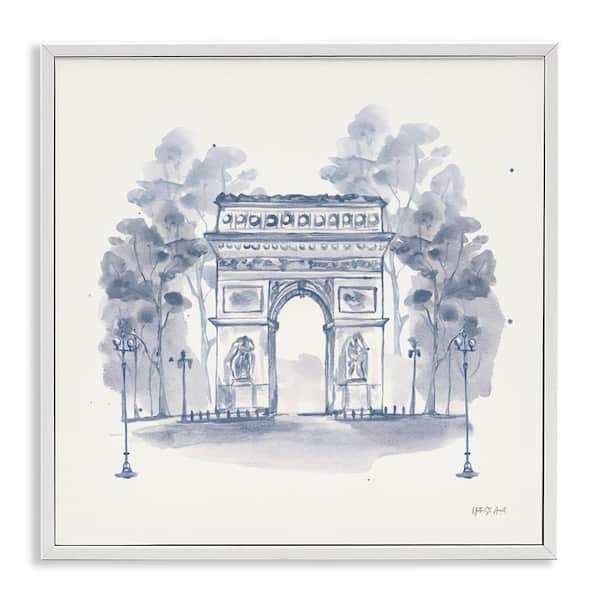 Stupell Industries Arc de Triomphe Sketch by Yvette St. Amant White Framed Architecture Giclee Art Print 12 in. x 12 in.
