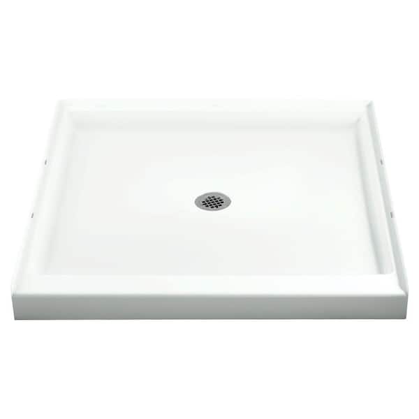 STERLING Ensemble 36 in. x 36 in. Single Threshold Shower Base with Center Drain in White