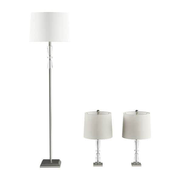 Crystal Double Tiered Table Lamps, Set Of 2 Quad Stacked Crystal Table Lamps