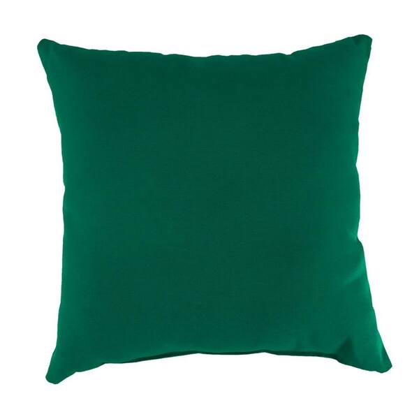 Jordan Manufacturing Sunbrella Canvas Forest Green Square Outdoor Throw Pillow