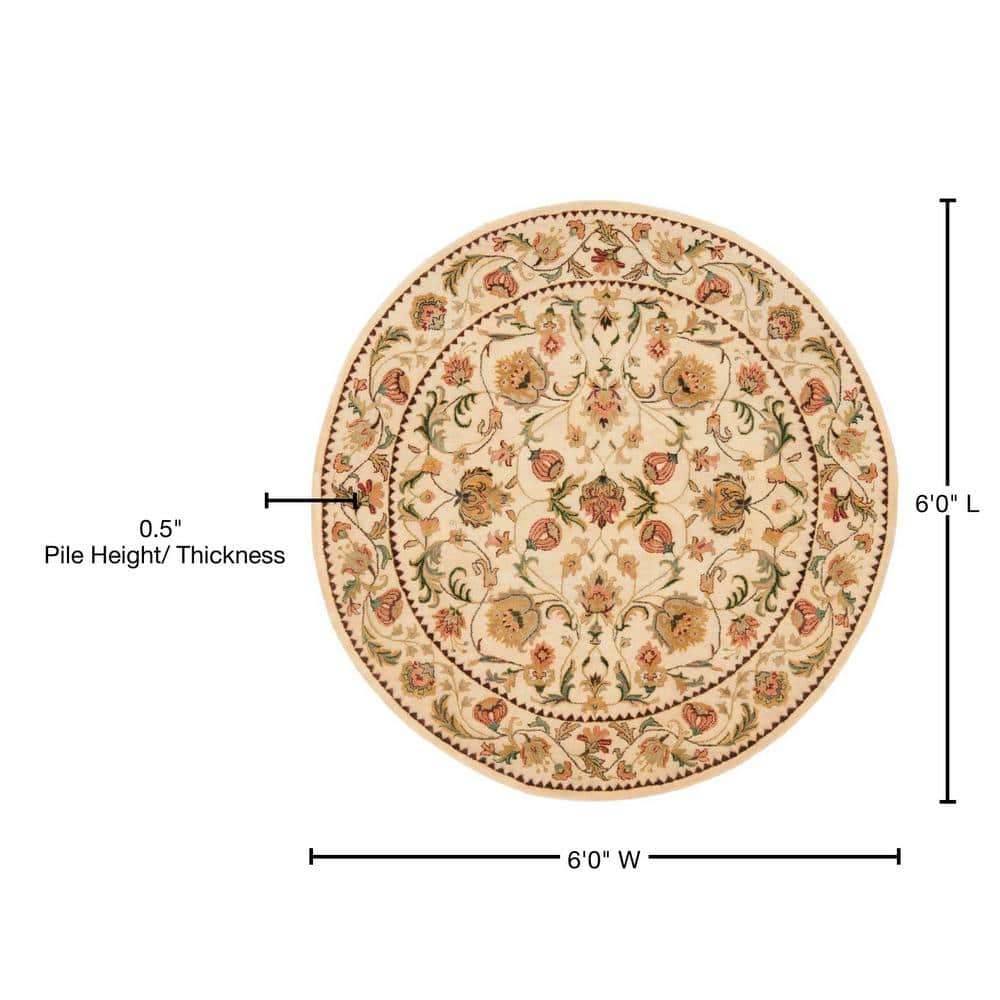 Handmade Ivory Wool Tufted 6' Round Rug
