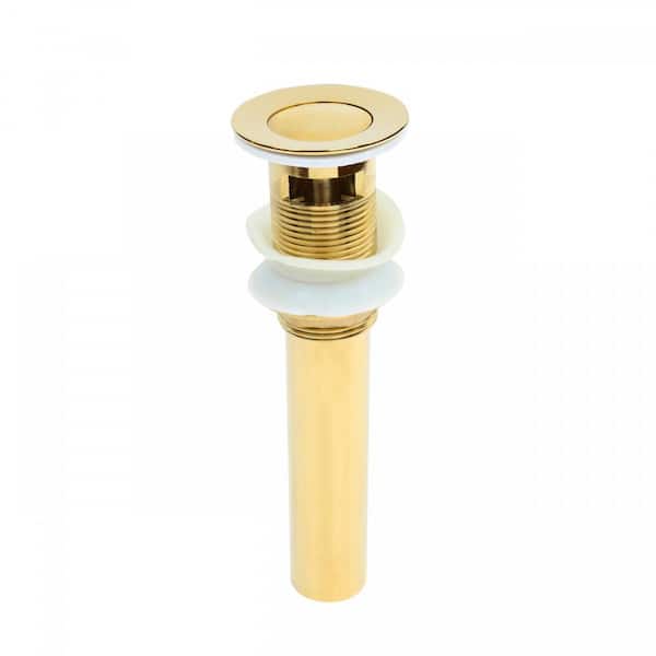 RENOVATORS SUPPLY MANUFACTURING Sink Drain PVD Brass Pop-Up with Overflow in Brass