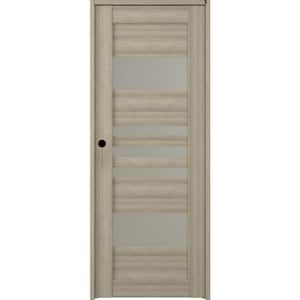 Leti 18 in. x 83.25 in. Right-Hand Frosted Glass Shambor Solid Core Wood Composite Single Prehung Interior Door