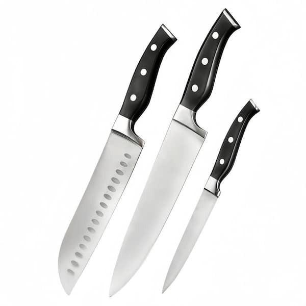 8 in. Stainless Steel Partial Tang Carving Knives Set with Professional and Japanese for Kitchen and Cooking (3-Pack)