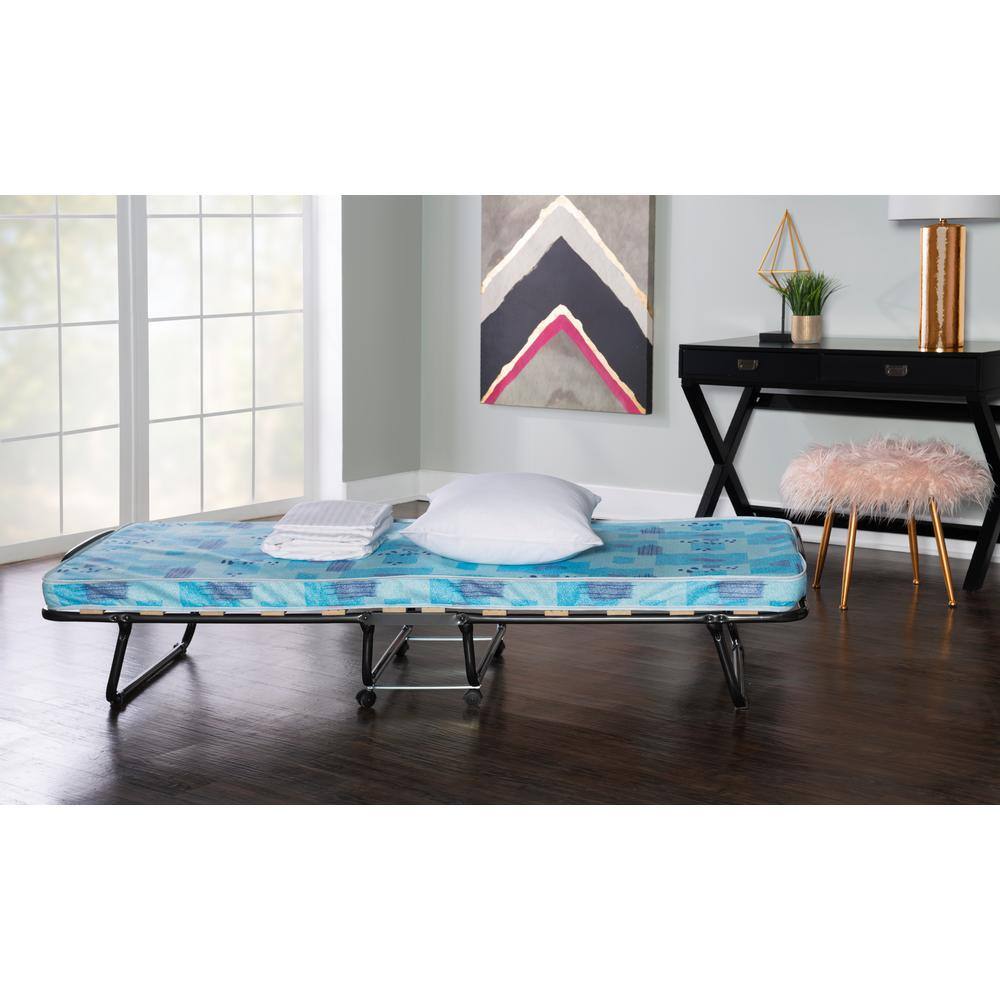 Linon Home Decor Remi MultiColored Twin Size Folding Rollaway Bed