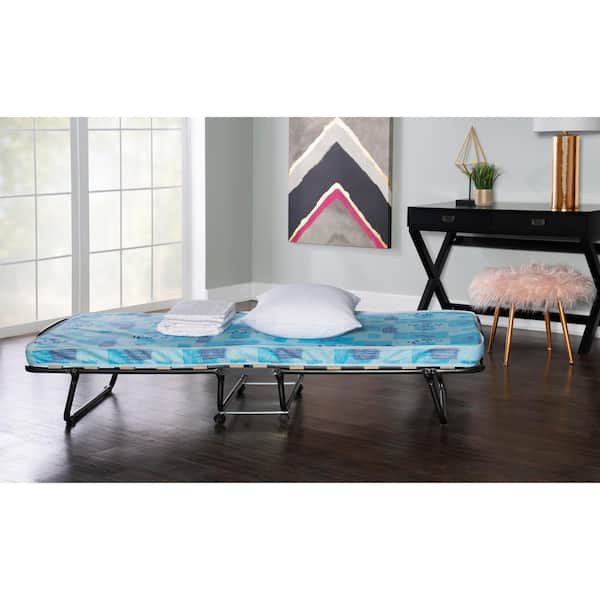 Linon Home Decor Remi Multi-Colored Twin Size Folding Rollaway Bed