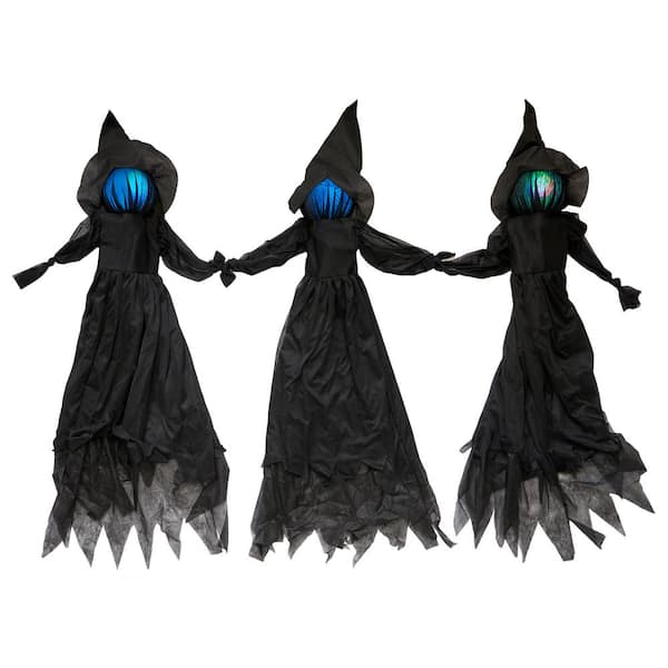 Unbranded 4 ft. Light Up Triple Witch On Metal Stakes