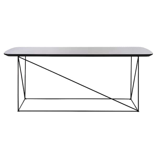 SAFAVIEH Rylee 39.4 in. Dark Gray/Black Coffee Table