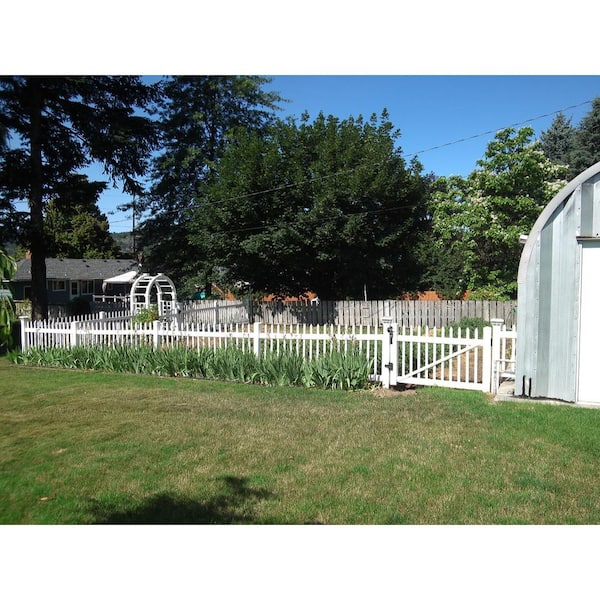Abbington 5 ft. W x 3 ft. H White Vinyl Picket Fence Gate Kit Includes Gate Hardware