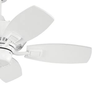 Canfield 30 in. Indoor/Outdoor White Downrod Mount Ceiling Fan with Pull Chain