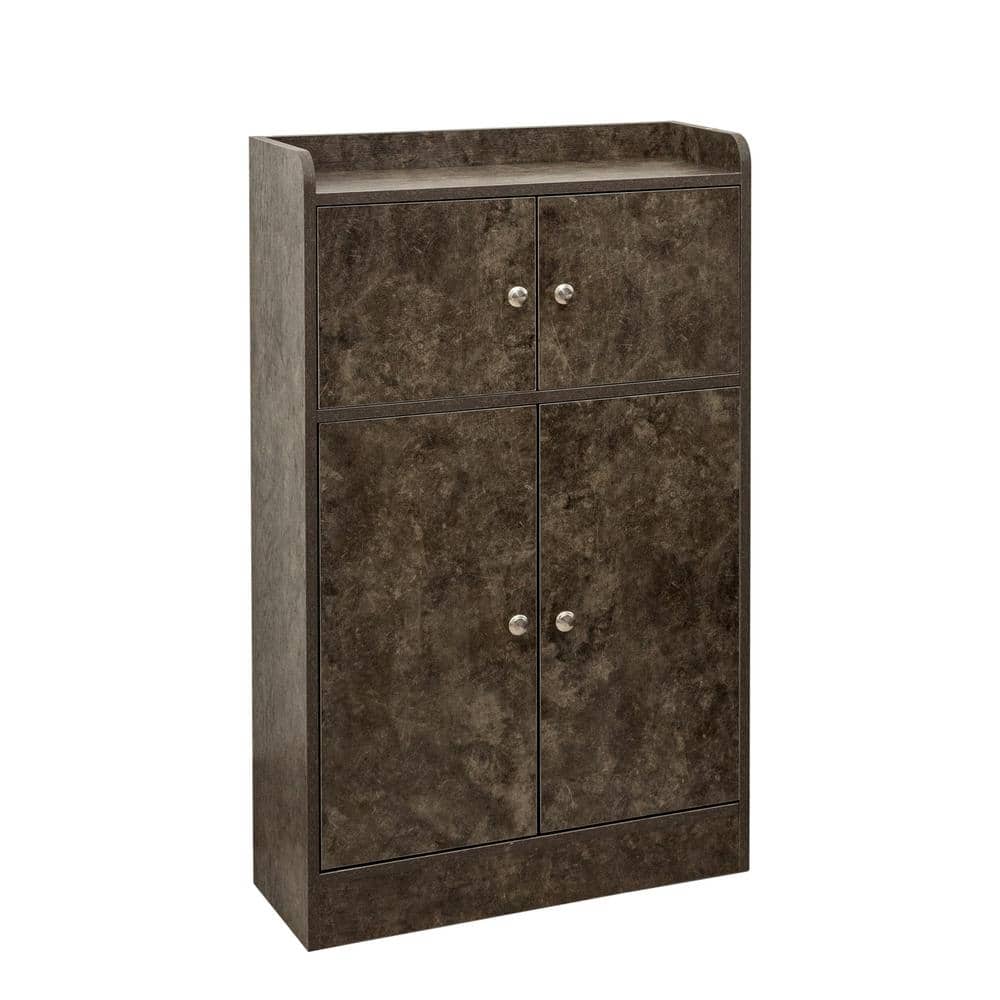 23.62 in. W x 10.63 in. D x 39.37 in. H Dark Brown Linen Cabinet with Door,