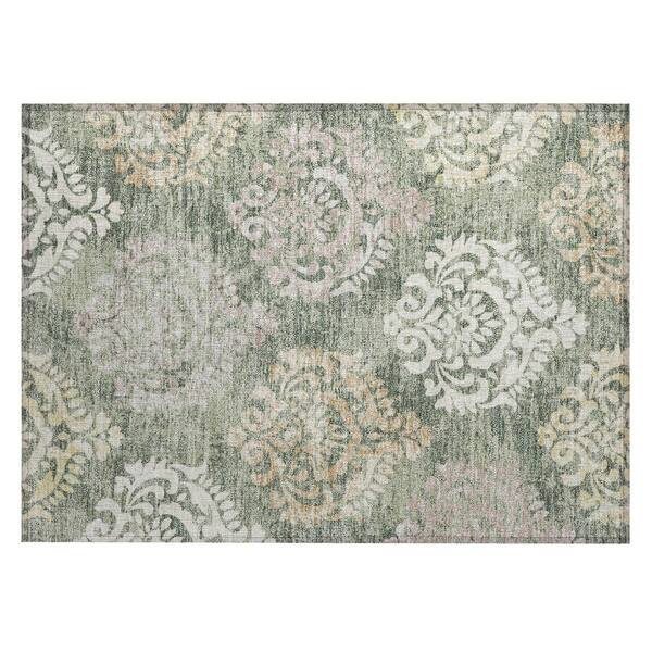 Chantille Machine Washable Indoor/Outdoor Abstract ACN3148 Celery 2 ft. x 3 ft. Accent Rug