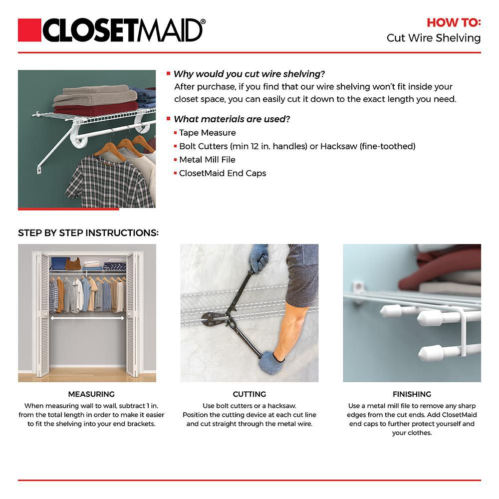 ClosetMaid Close Mesh 144 in. L x 16 in. D White Ventilated Wire