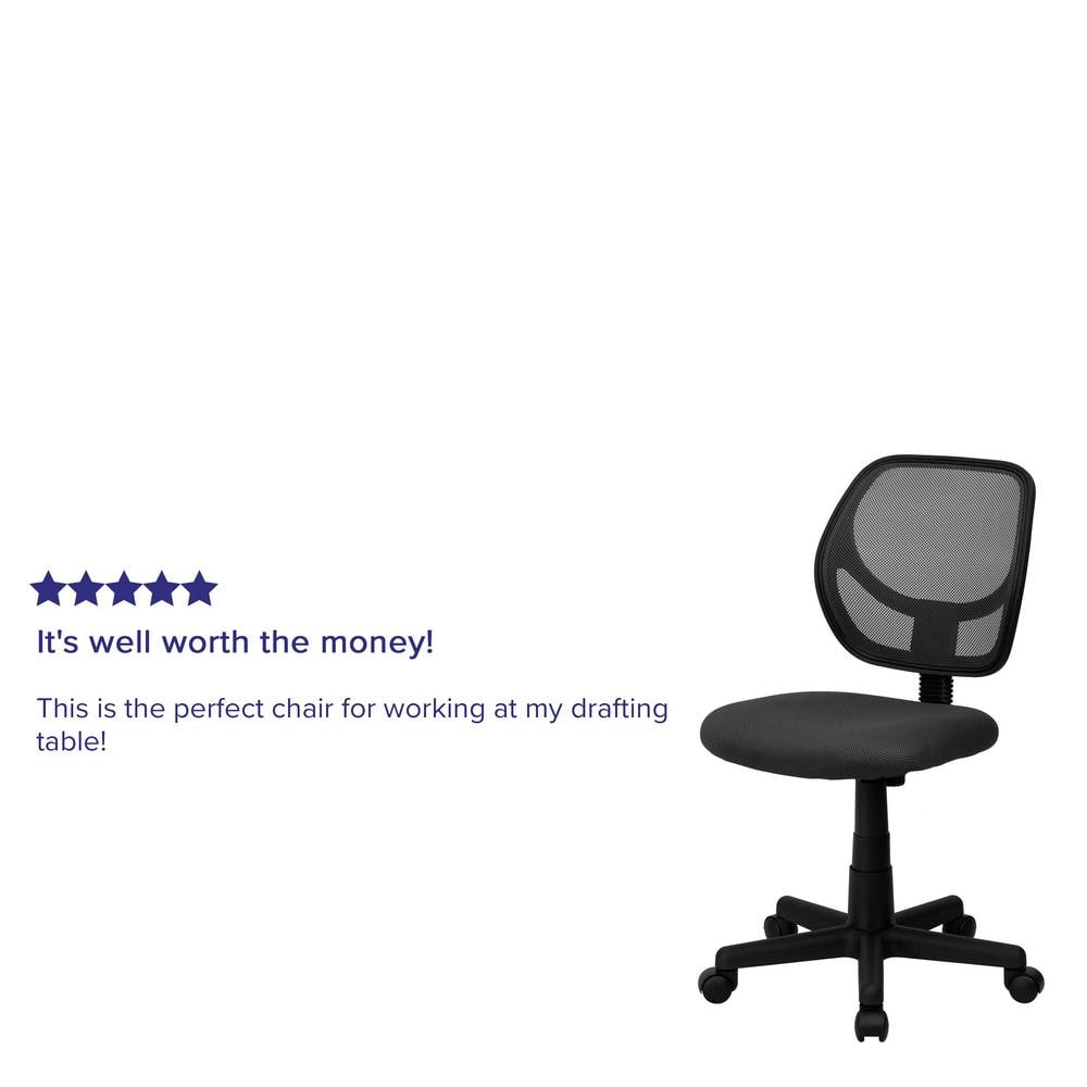 ErgoComfort 360 Swivel Mesh Task Chair with Lumbar Support, Gray and Black