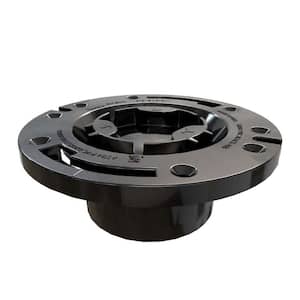 Fast Set 3 in. Outside Fit 4 in. Inside Fit ABS Open Hub Toilet Flange with Test Cap and Plastic Ring