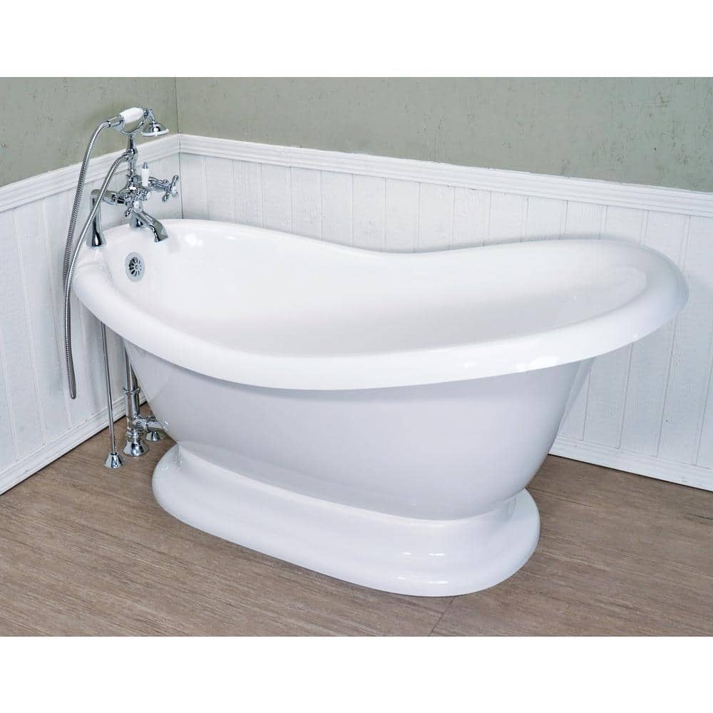 67 in. AcraStone Acrylic Slipper Pedestal Flatbottom Non-Whirlpool Bathtub and Faucet in Chrome price history on PriceWatchPro